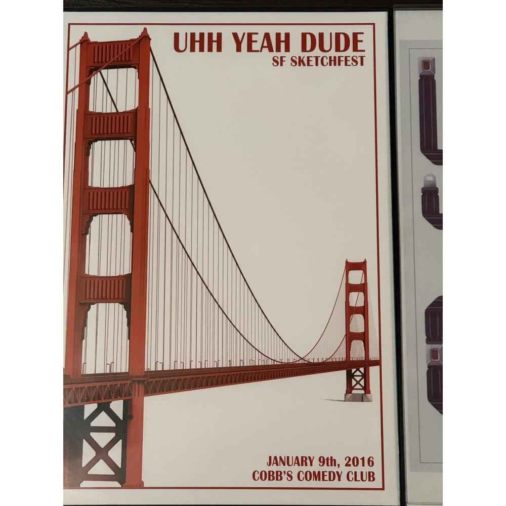 Rare Uhh Yeah Dude Podcast Posters Set 3 Framed 2016 SF Sketchfest Toronto UYD - Picture 9 of 14